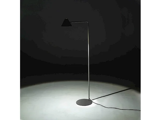 Antares - Lampa podłogowa LED w kolorze czarnego metalu