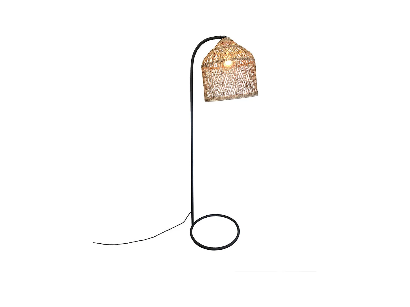 Lampadaire d'extérieur SELMA Beige Poly rotin