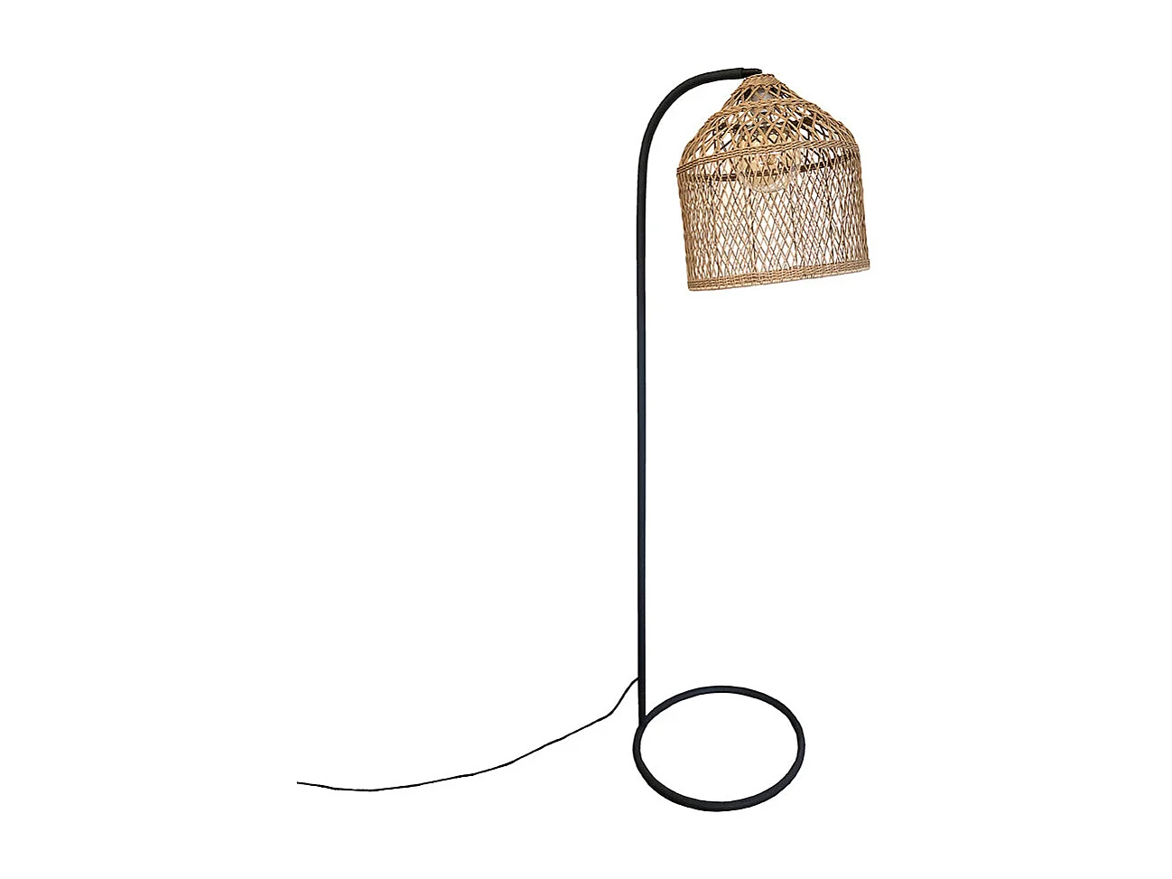 Lampadaire d'extérieur SELMA Beige Poly rotin H150CM