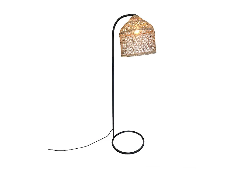 Lampadaire d'extérieur SELMA Beige Poly rotin
