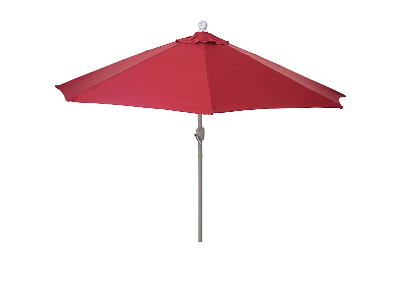Demi parasol semi-circulaire balcon aluminium bordeaux 260 x 135 x 252 cm 04_0003852