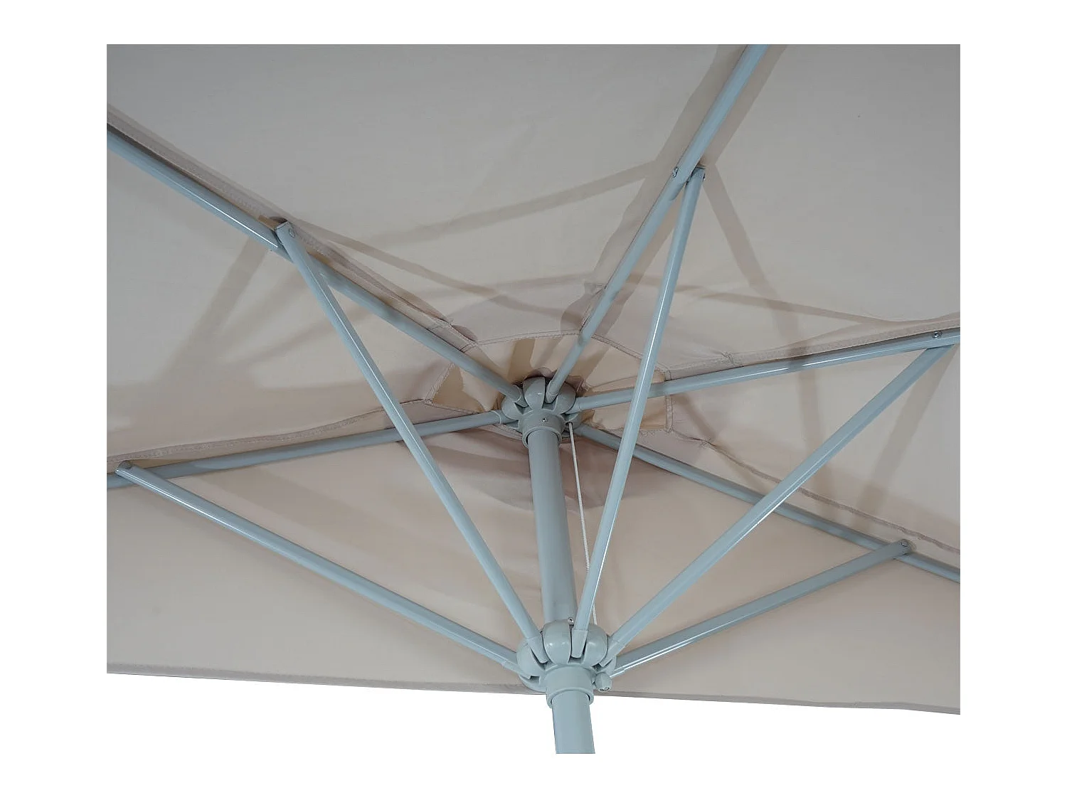 Demi parasol semi-circulaire balcon aluminium bordeaux 260 x 135 x 252 cm 04_0003852