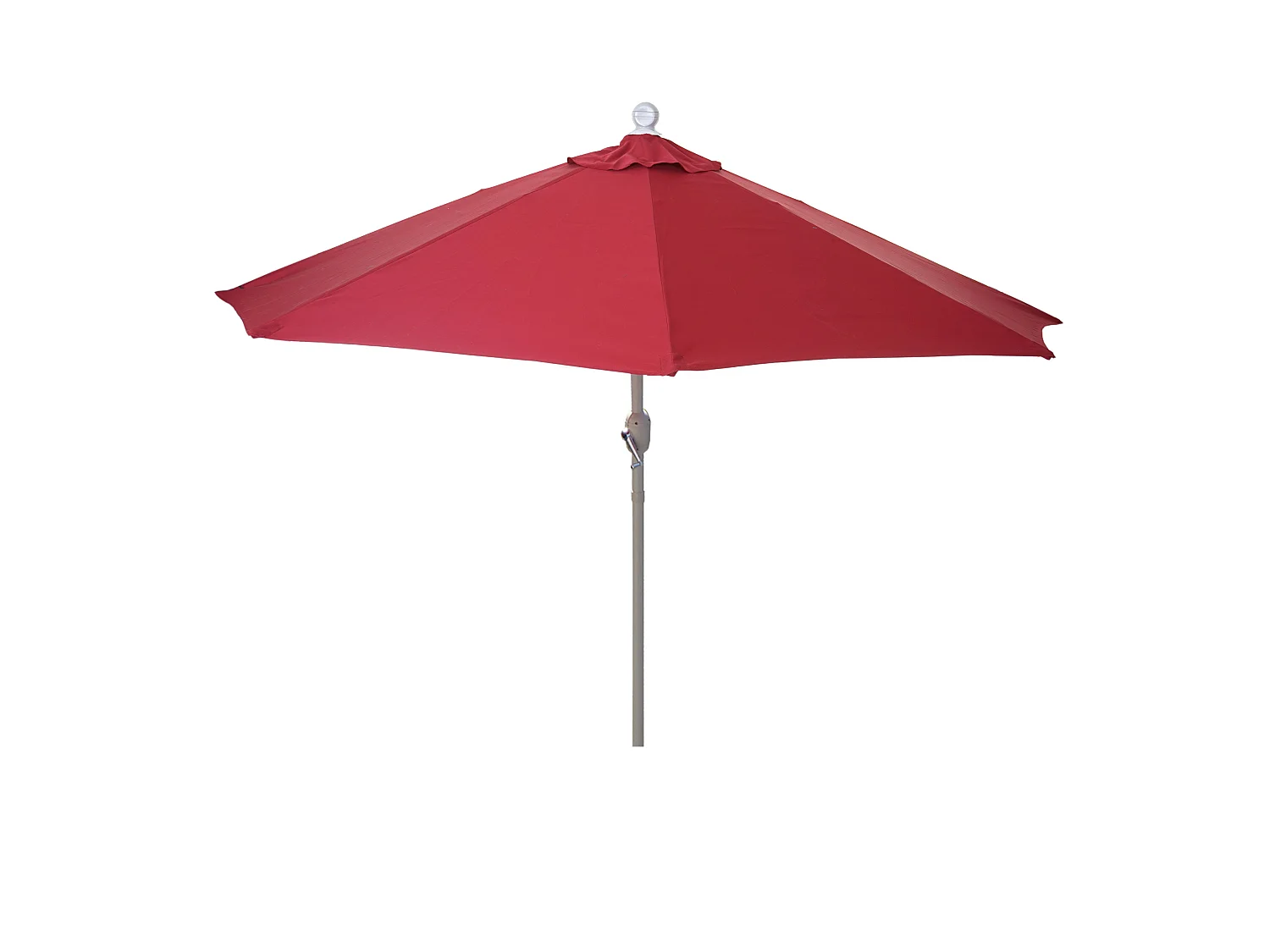 Demi parasol semi-circulaire balcon aluminium bordeaux 285 x 145 x 208 cm 04_0003846
