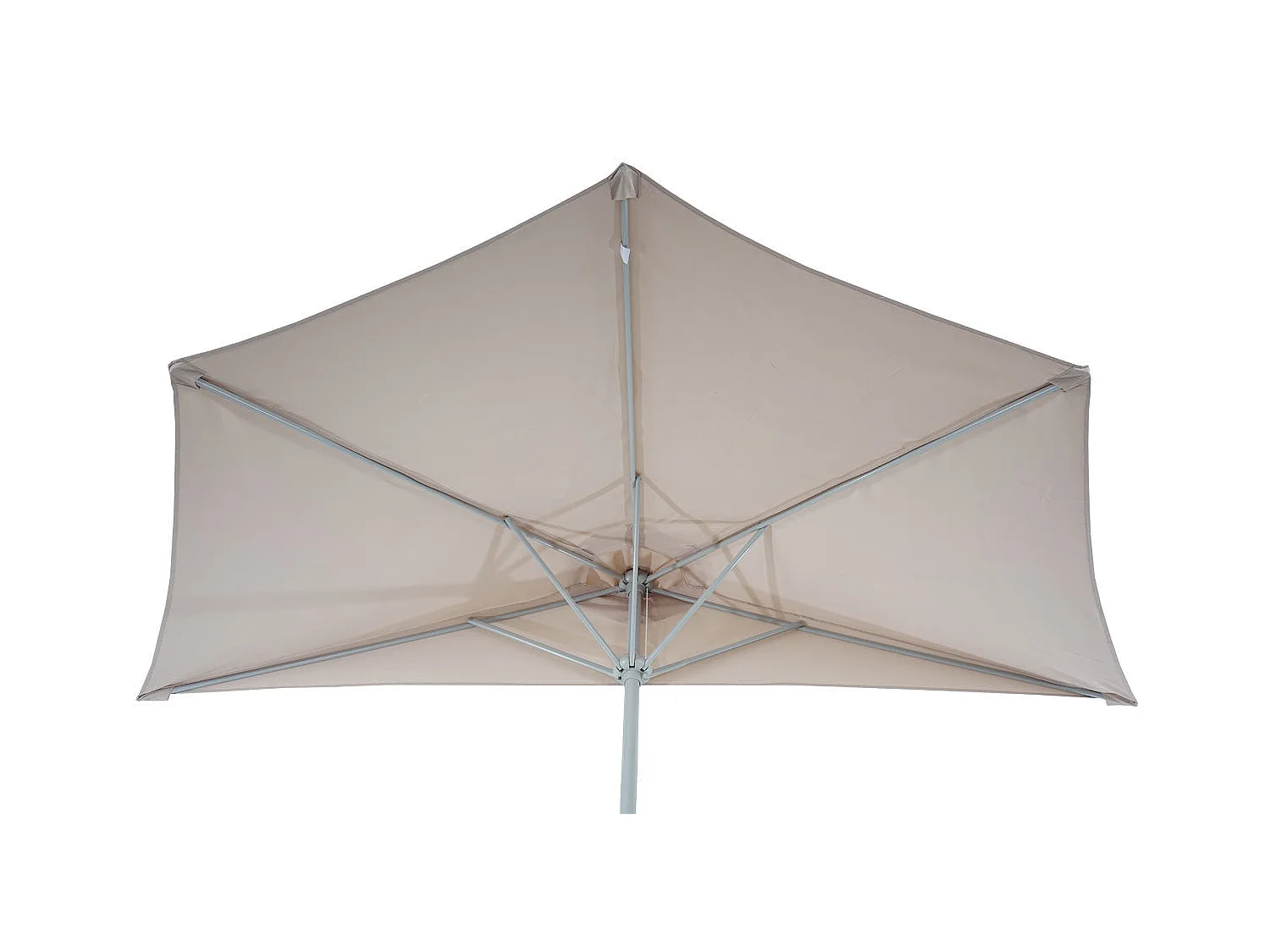 Demi parasol semi-circulaire balcon aluminium crème 285 x 145 x 252 cm 04_0003847