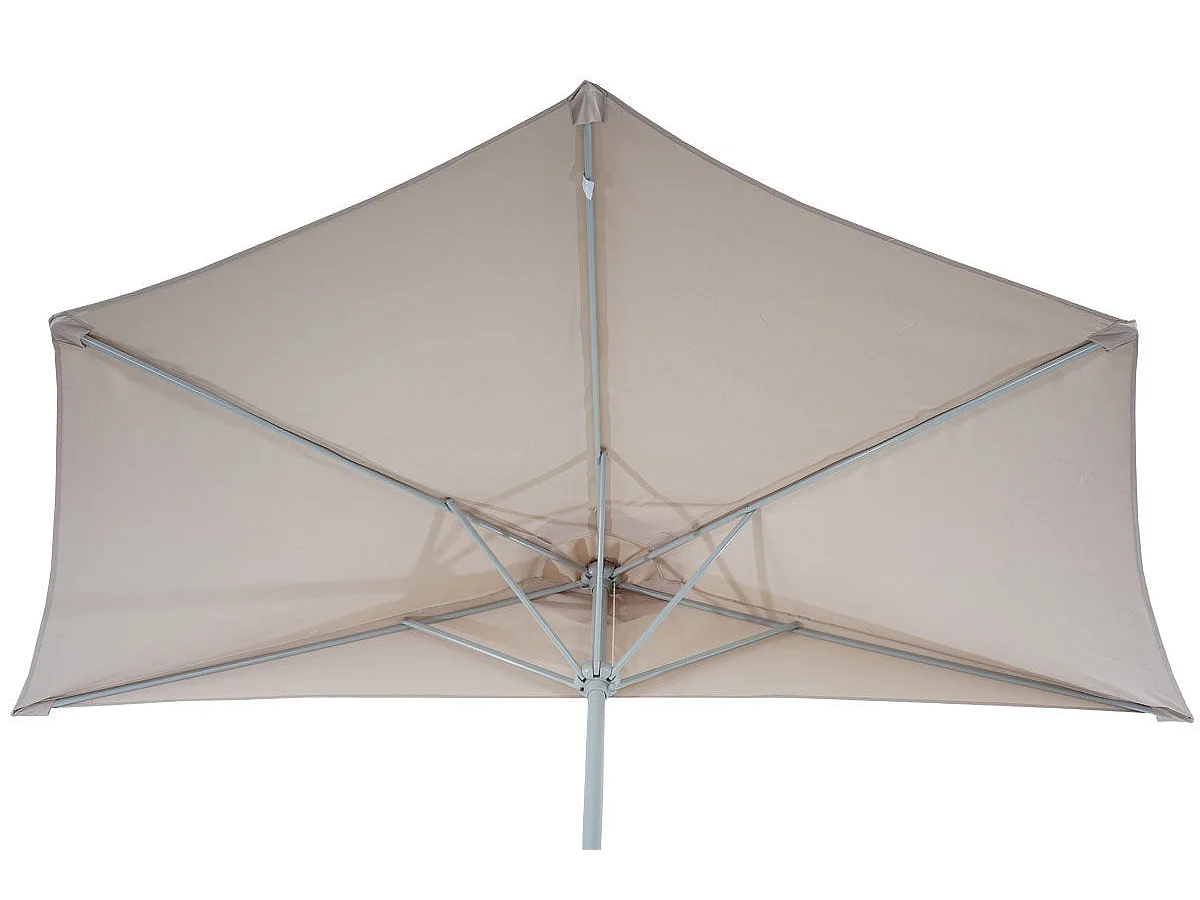 Demi parasol semi-circulaire balcon aluminium crème 285 x 145 x 208 cm 04_0003838