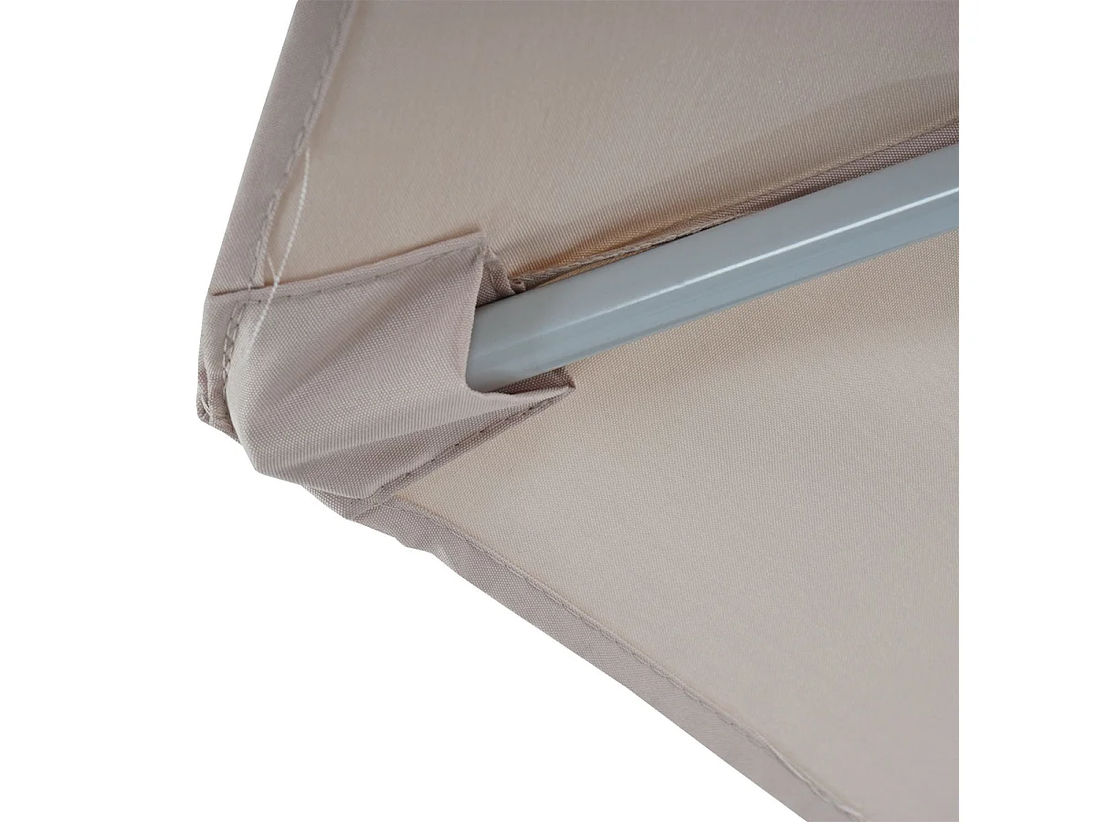 Demi parasol semi-circulaire balcon aluminium crème 285 x 145 x 208 cm 04_0003838