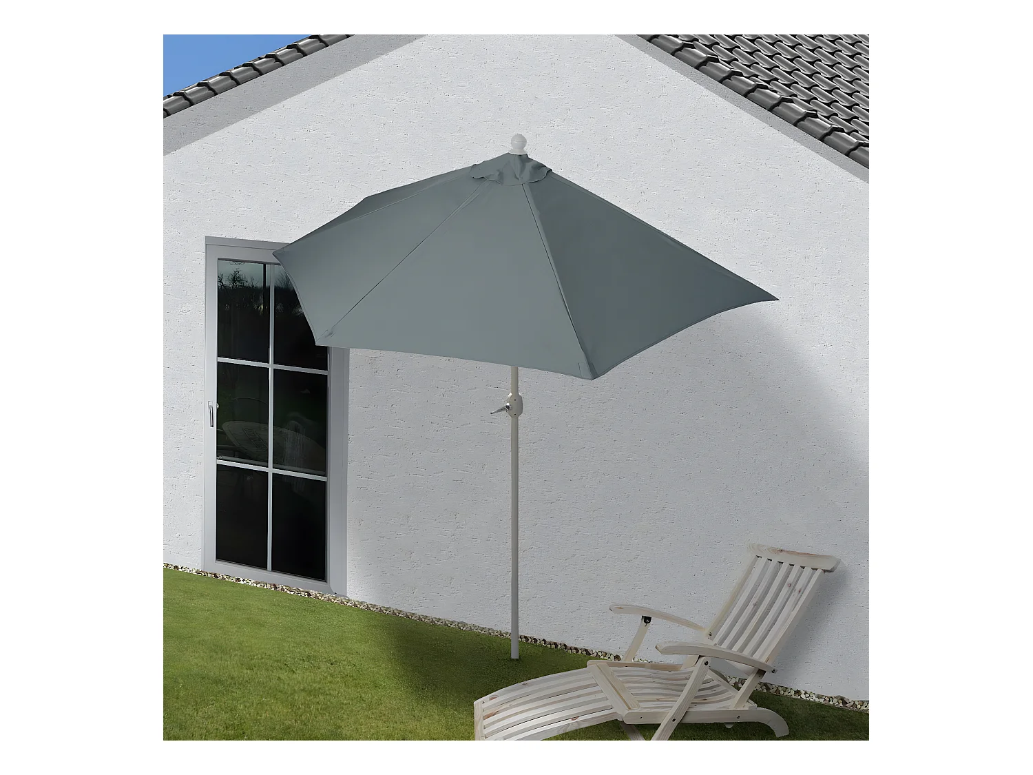 Demi parasol semi-circulaire balcon aluminium 260 x 135 x 252 cm 04_0003900