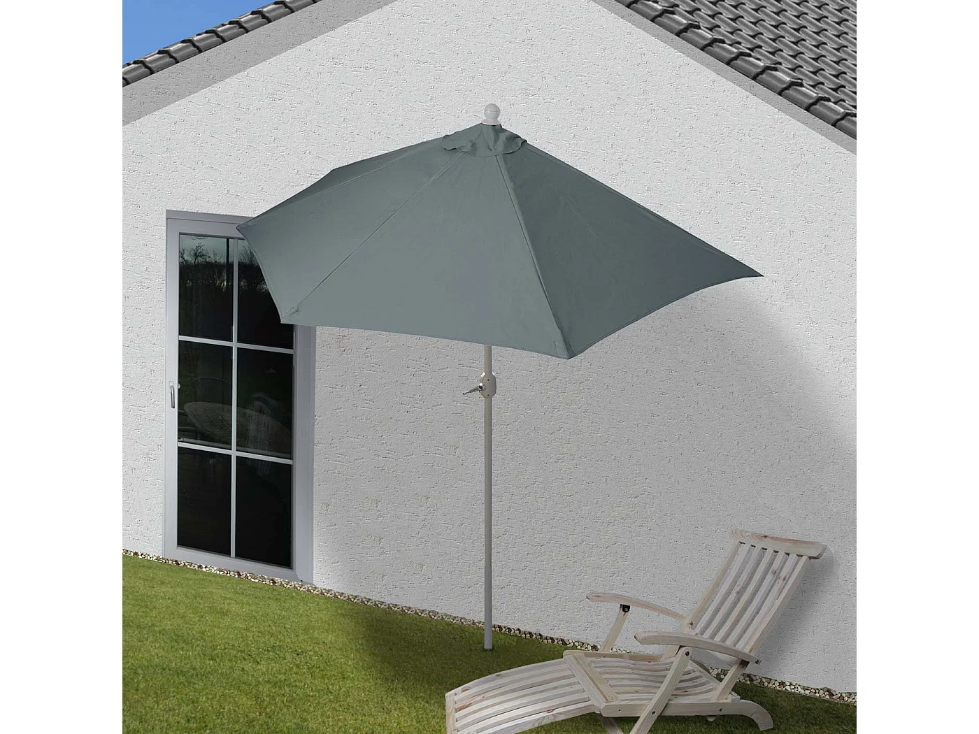 Demi parasol semi-circulaire balcon aluminium 260 x 135 x 252 cm 04_0003900