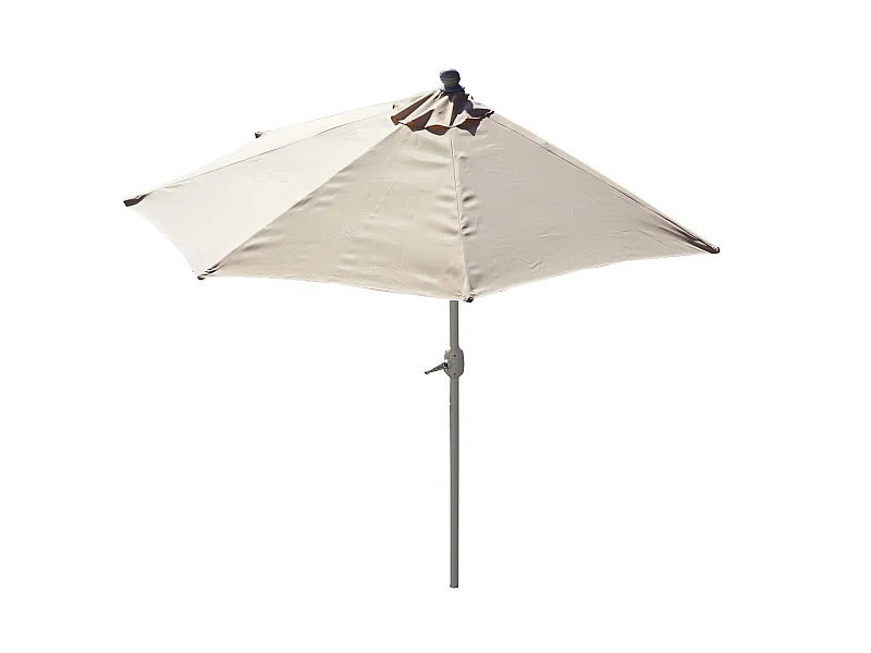 Demi parasol semi-circulaire balcon aluminium crème 260 x 135 x 252 cm 04_0003850