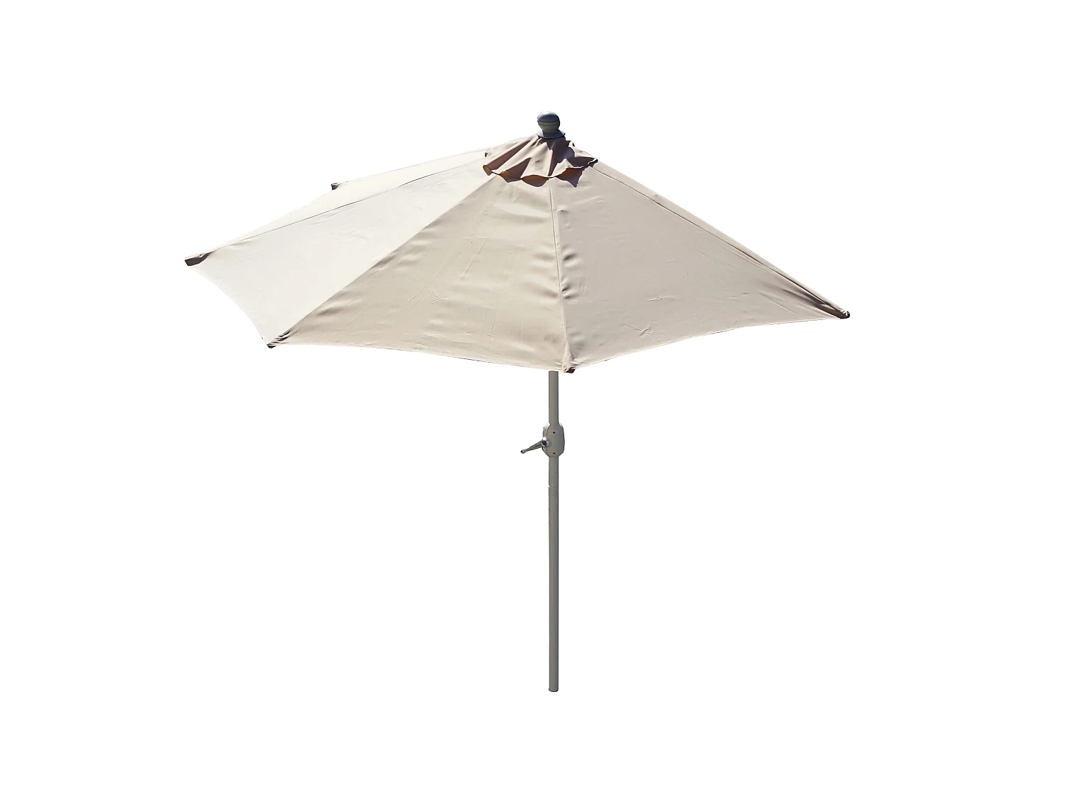 Demi parasol semi-circulaire balcon aluminium crème 260 x 135 x 252 cm 04_0003850