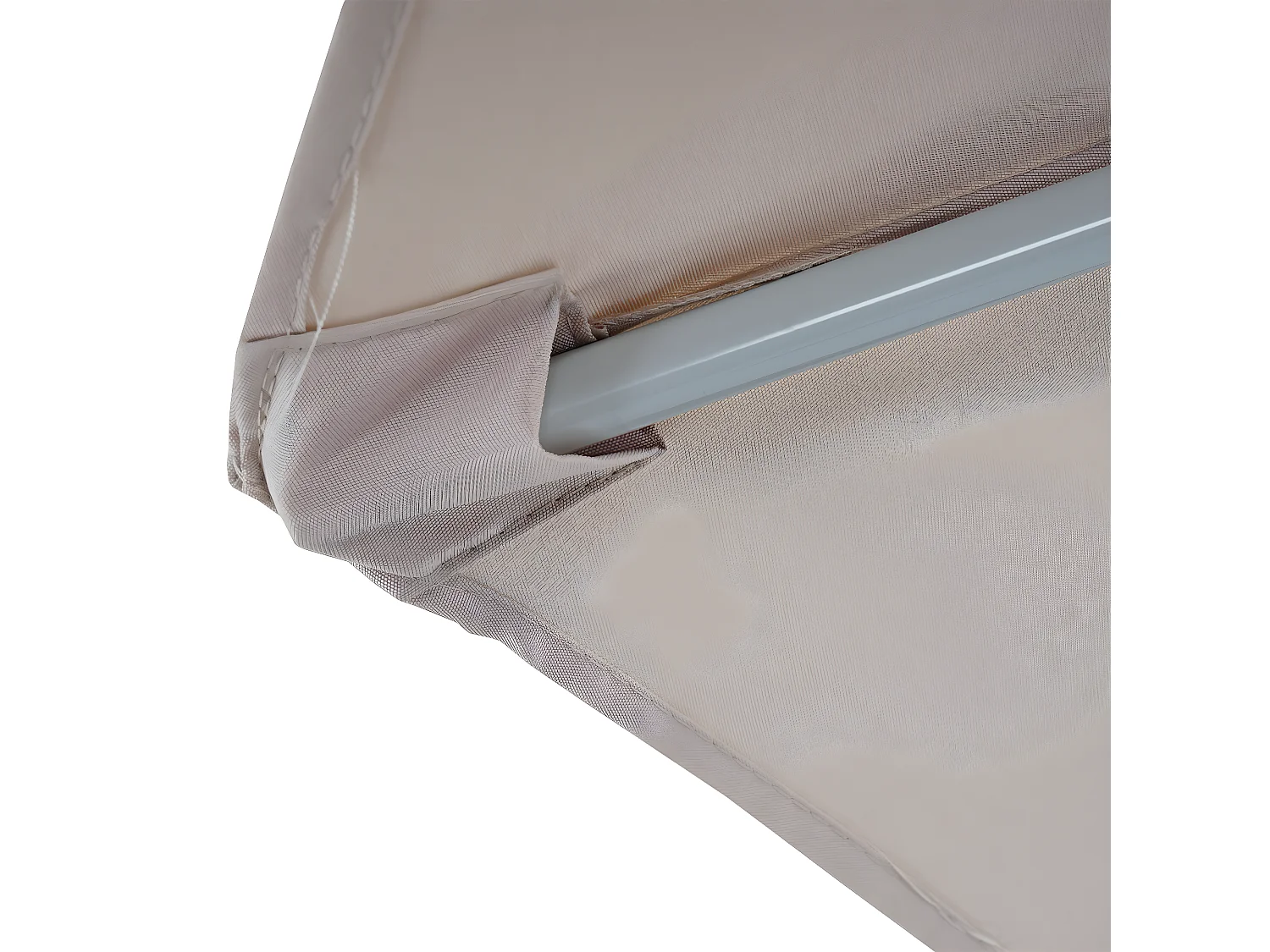 Demi parasol semi-circulaire balcon aluminium crème 260 x 135 x 252 cm 04_0003850