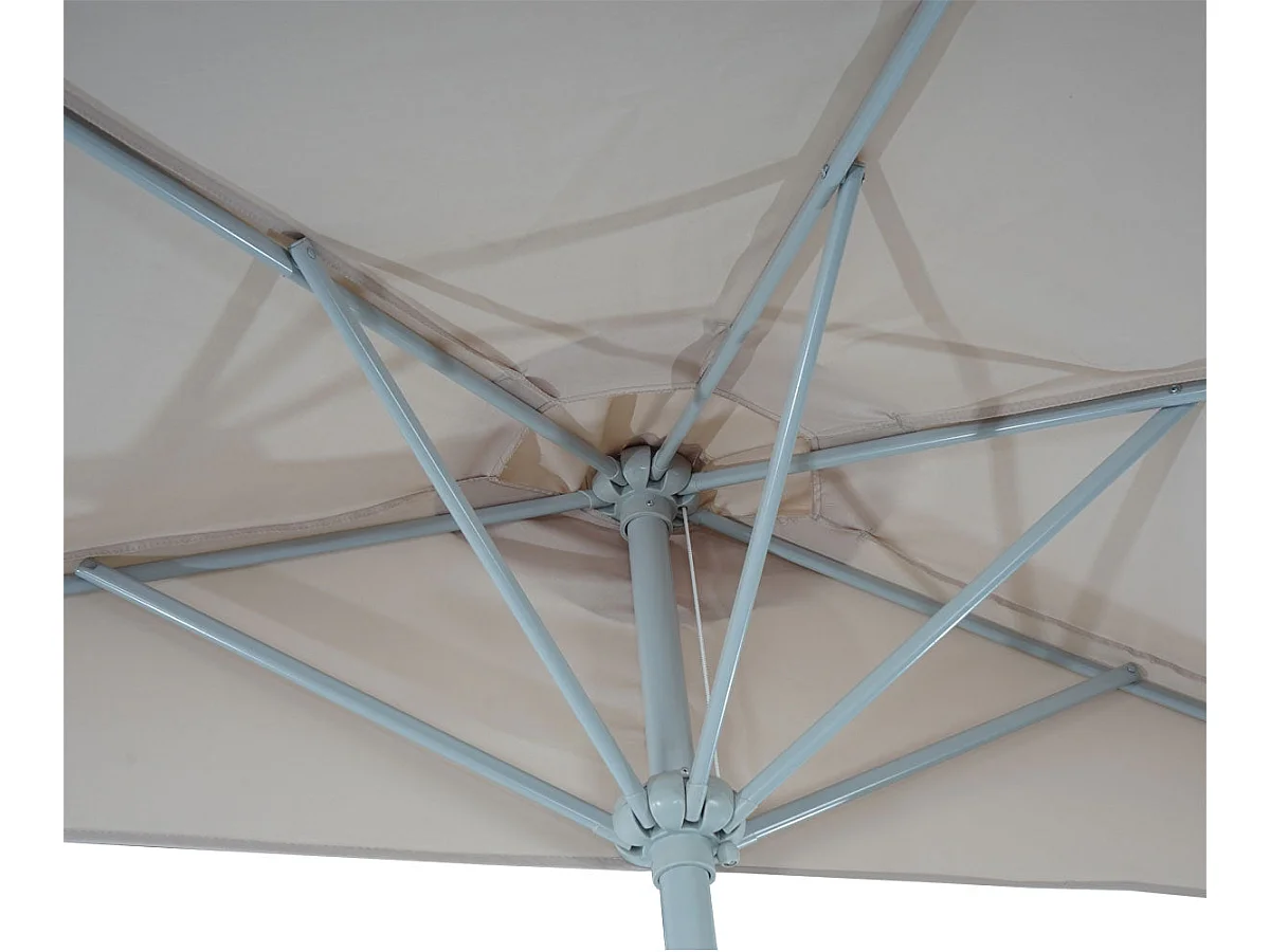 Demi parasol semi-circulaire balcon aluminium crème 260 x 135 x 252 cm 04_0003850