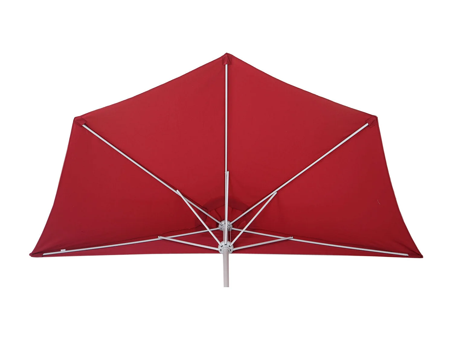 Demi parasol semi-circulaire balcon aluminium bordeaux 260 x 135 x 252 cm 04_0003848