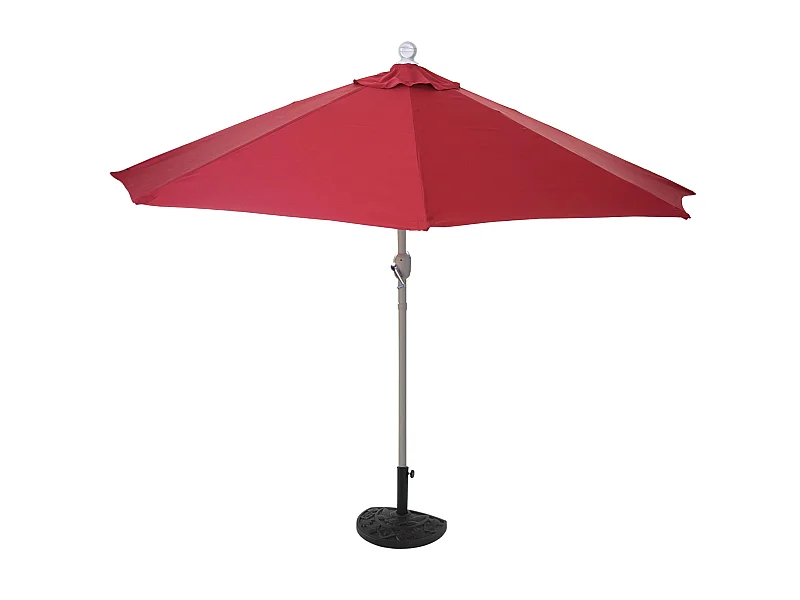Demi parasol semi-circulaire balcon aluminium bordeaux 285 x 145 x 252 cm 04_0003845
