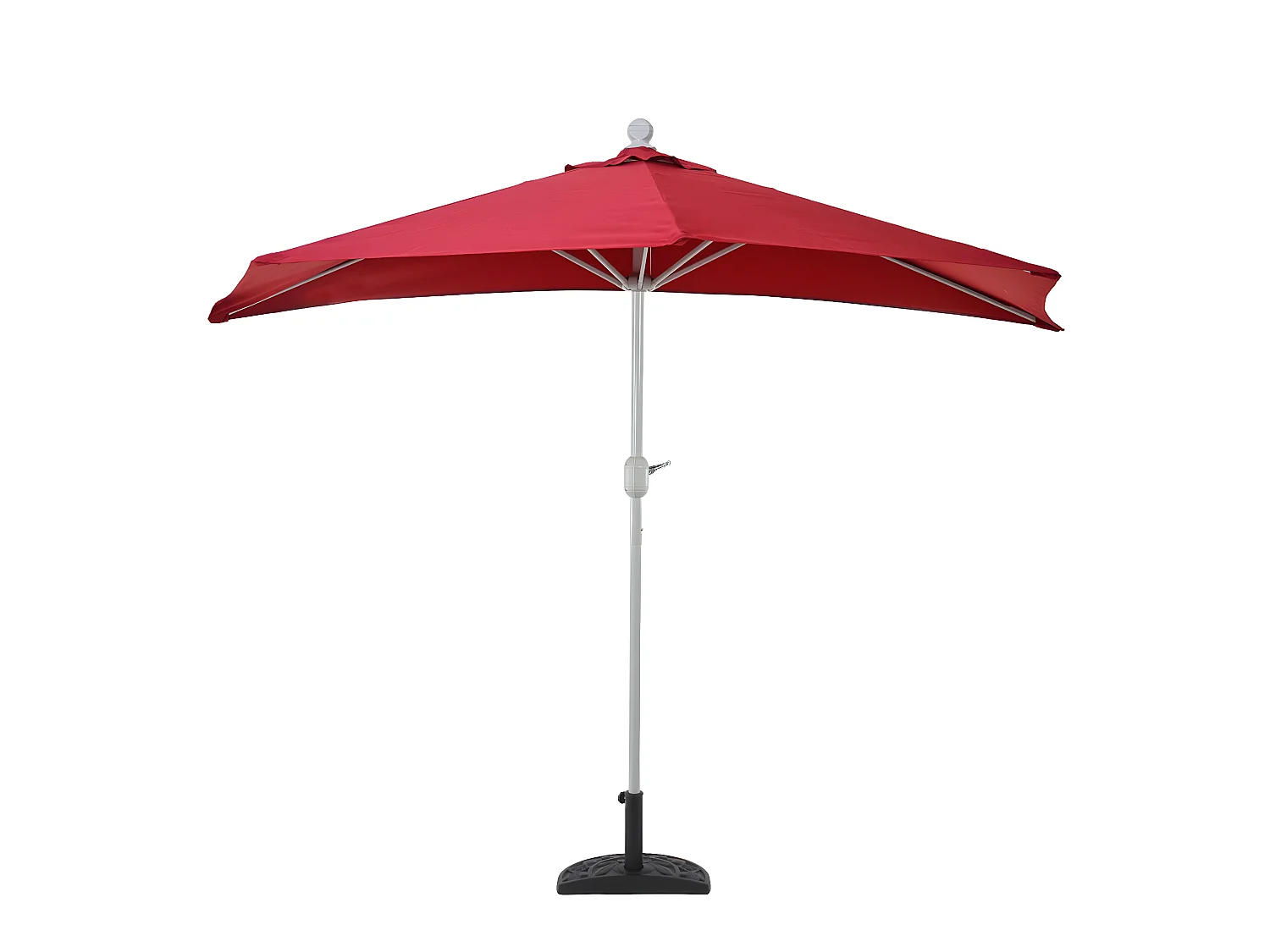 Demi parasol semi-circulaire balcon aluminium bordeaux 285 x 145 x 252 cm 04_0003845