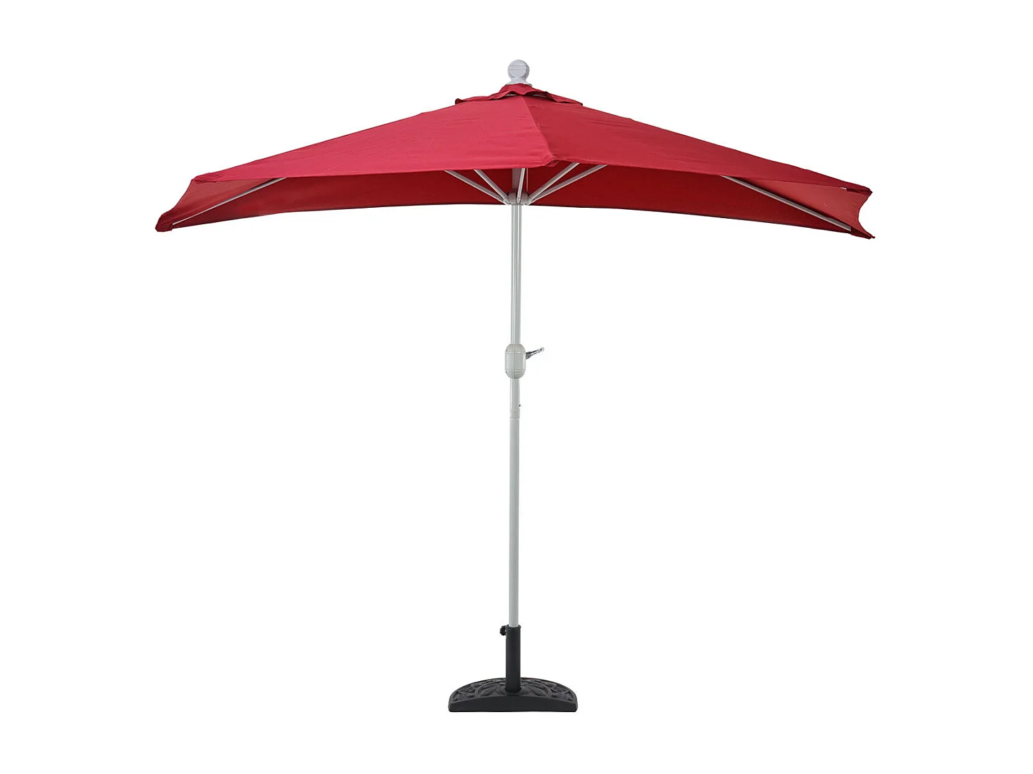 Demi parasol semi-circulaire balcon aluminium bordeaux 285 x 145 x 252 cm 04_0003845