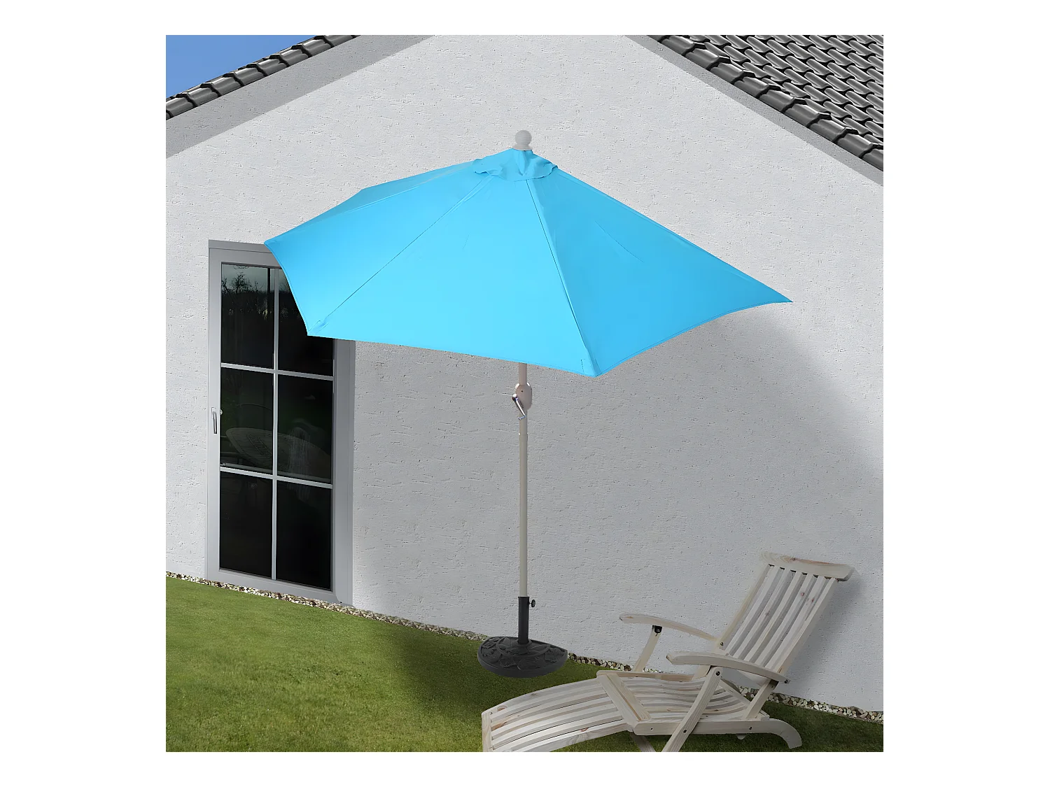 Demi parasol semi-circulaire balcon aluminium 50 x 32 x 32 cm 04_0003844
