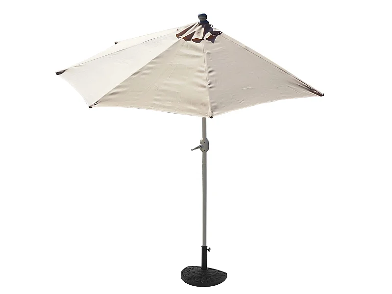 Demi parasol semi-circulaire balcon aluminium crème 260 x 135 x 208 cm 04_0003849