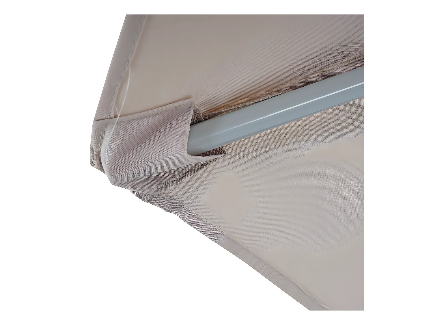 Demi parasol semi-circulaire balcon aluminium crème 260 x 135 x 208 cm 04_0003849