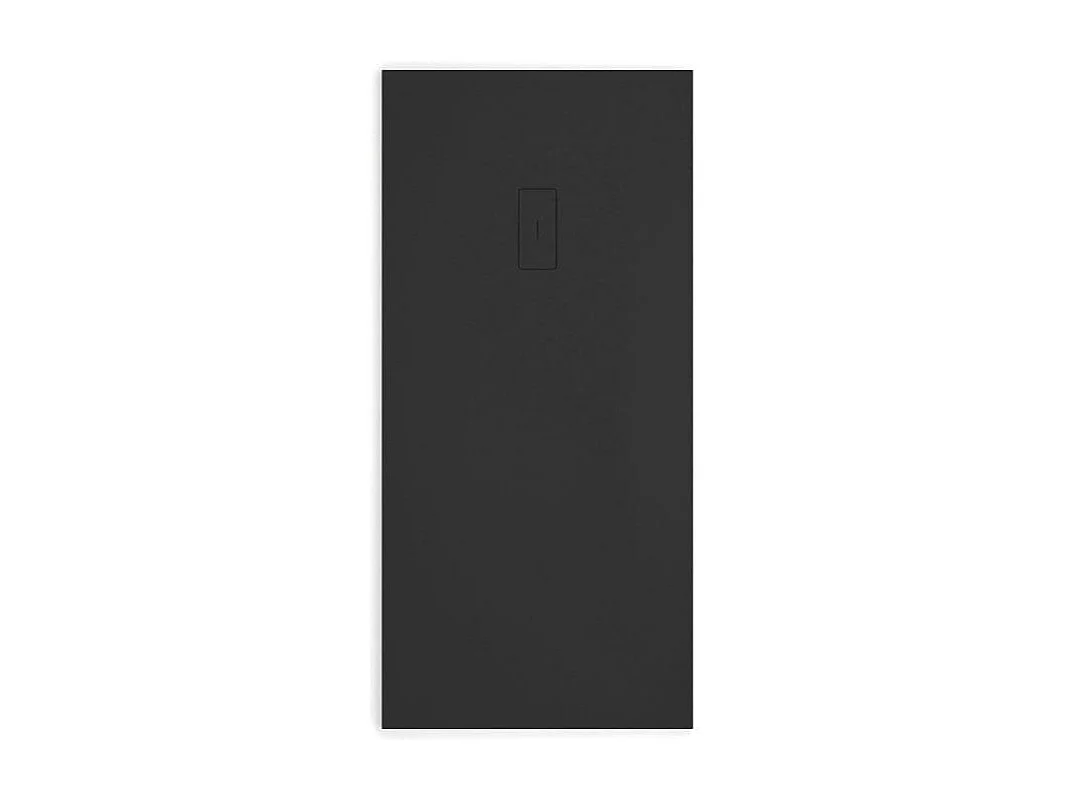 Mineralguss-Duschwanne extra flach FUSION Schieferoptik SCHWARZ 70x70cm