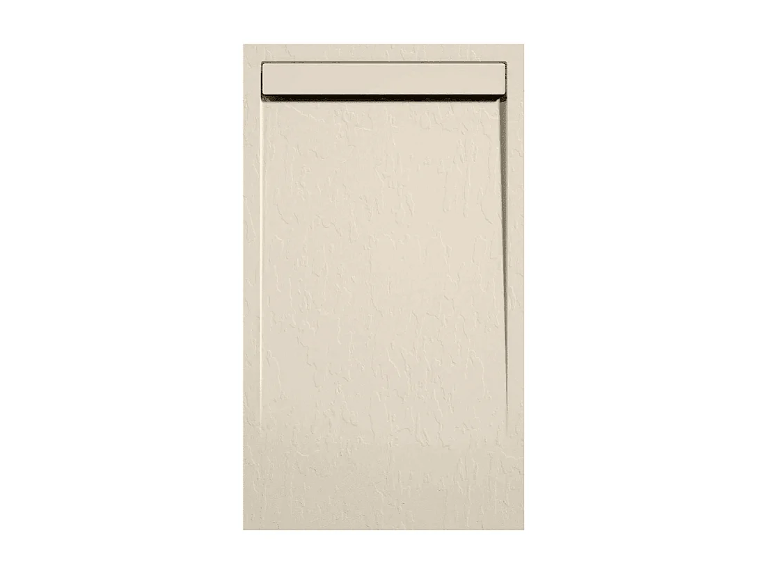 Mineralguss-Duschwanne extra flach CLEVER Schieferoptik BEIGE 90x210 cm