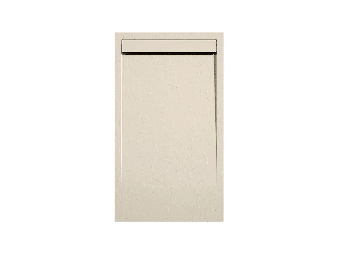 Mineralguss-Duschwanne extra flach CLEVER Schieferoptik BEIGE 80x210 cm