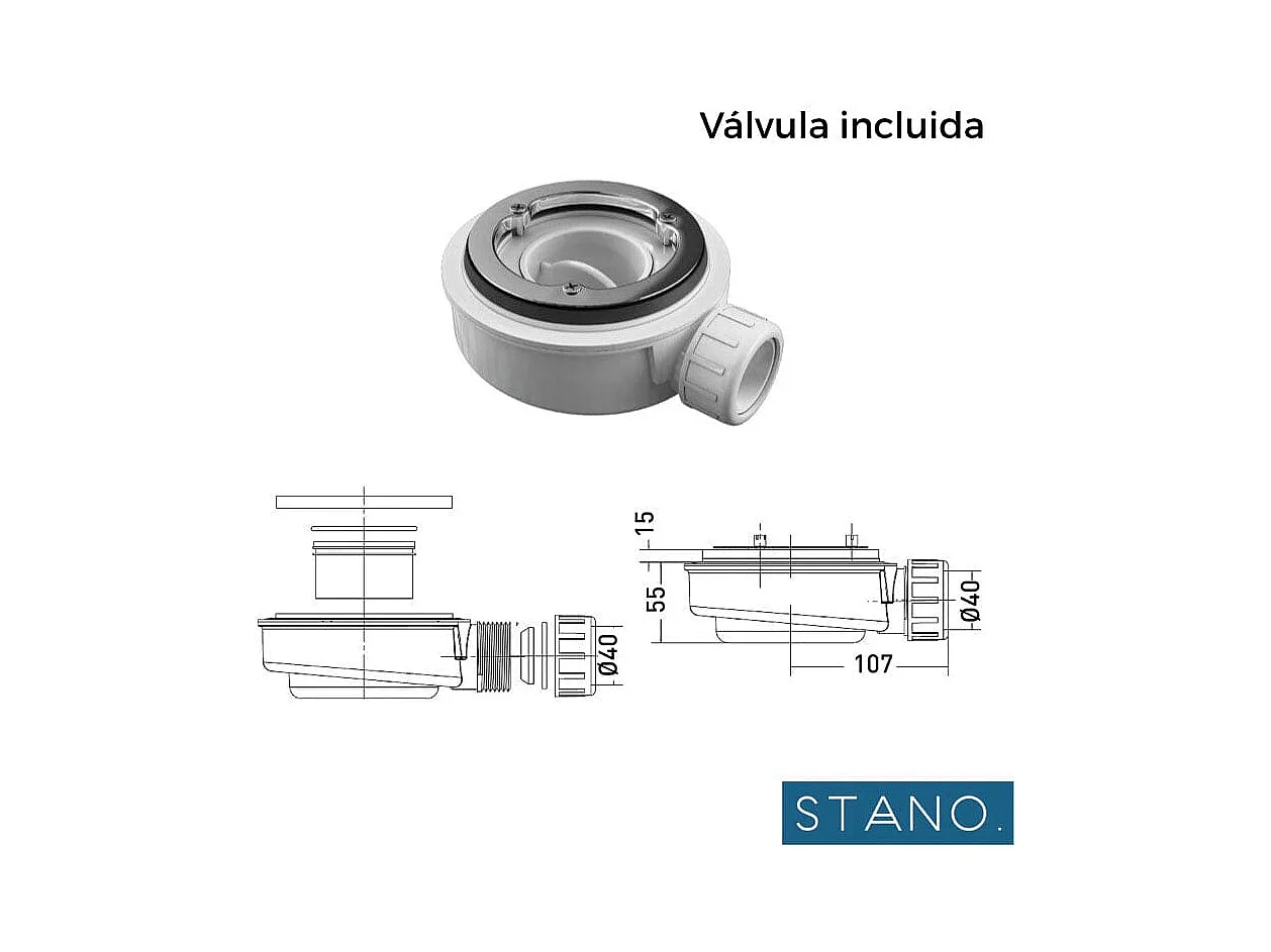 Plato de ducha resina MADISON BLANCO  100x100cm