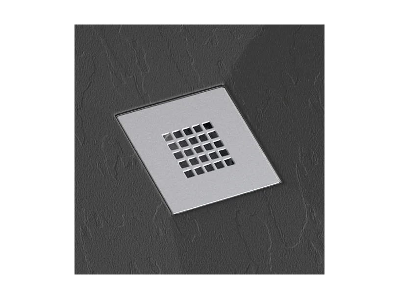 Plato de ducha pizarra ONDA NEGRO  90x130 cm rejilla inox