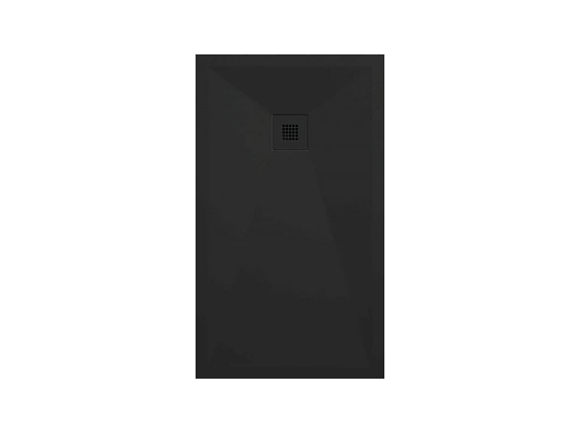 Mineralguss-Duschwanne extra flach ONDA Schieferoptik SCHWARZ 70x100 cm