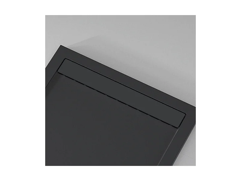 Mineralguss-Duschwanne extra flach CLEVER Schieferoptik ANTHRAZIT 70x210 cm