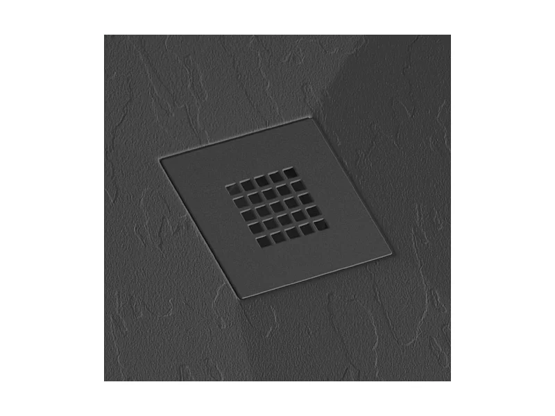 Mineralguss-Duschwanne extra flach ONDA Schieferoptik SCHWARZ 80x140 cm