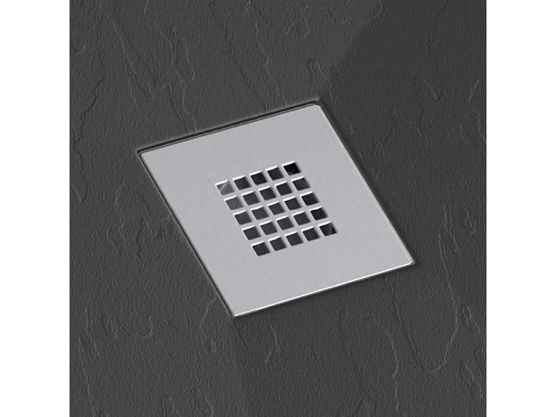 Plato de ducha pizarra ONDA NEGRO  80x120 cm rejilla inox