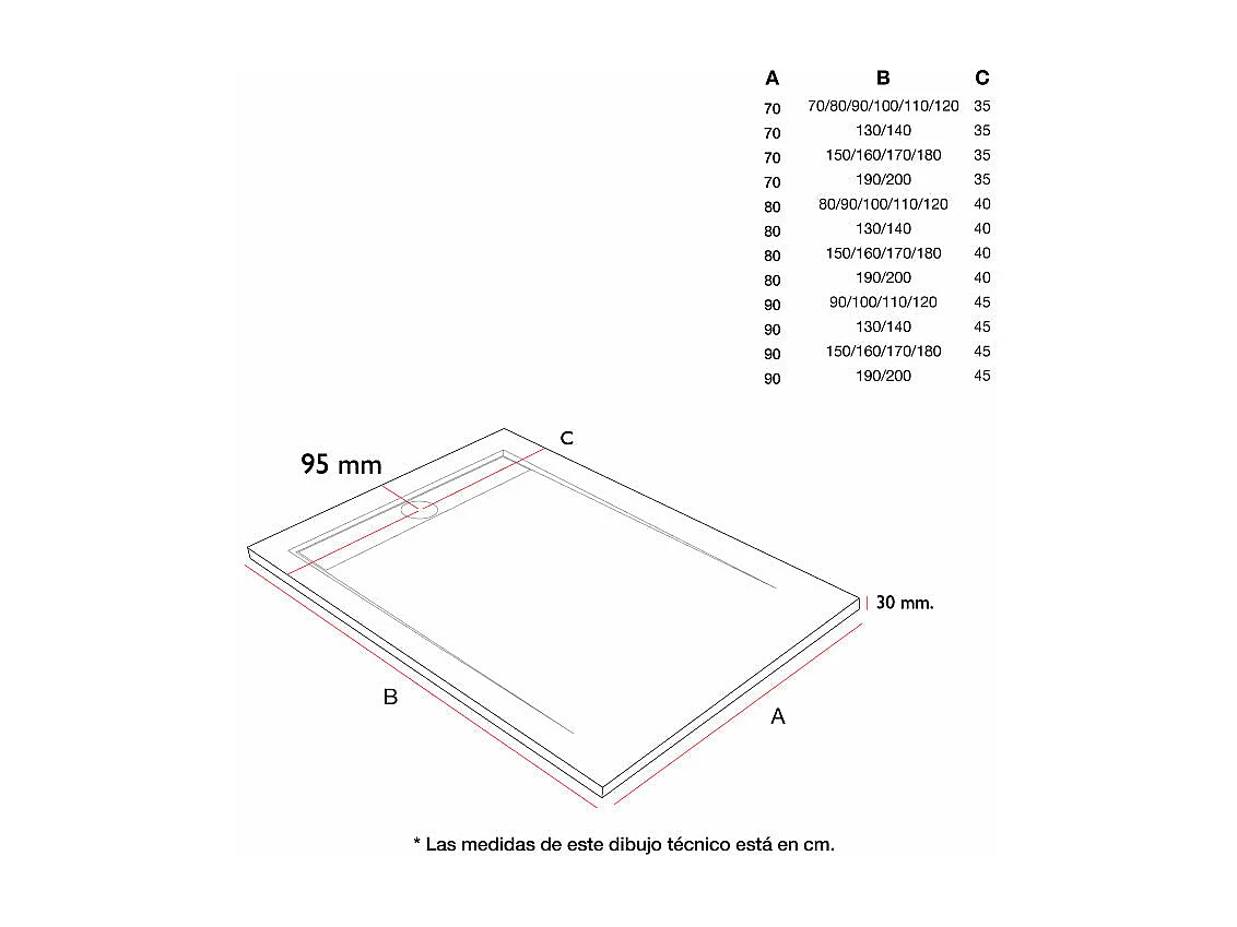 Plato de ducha pizarra CLEVER CENIZA  80x210 cm