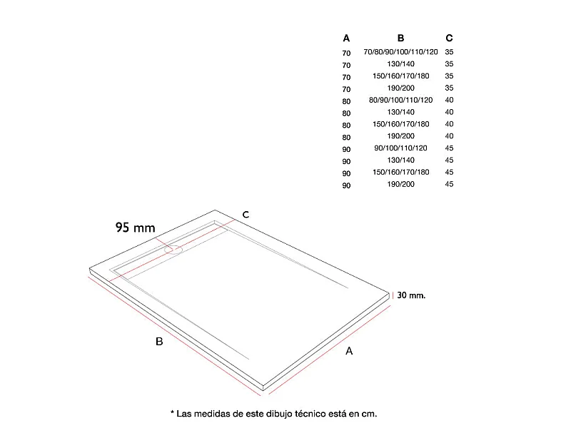 Plato de ducha pizarra CLEVER ANTRACITA  80x210 cm