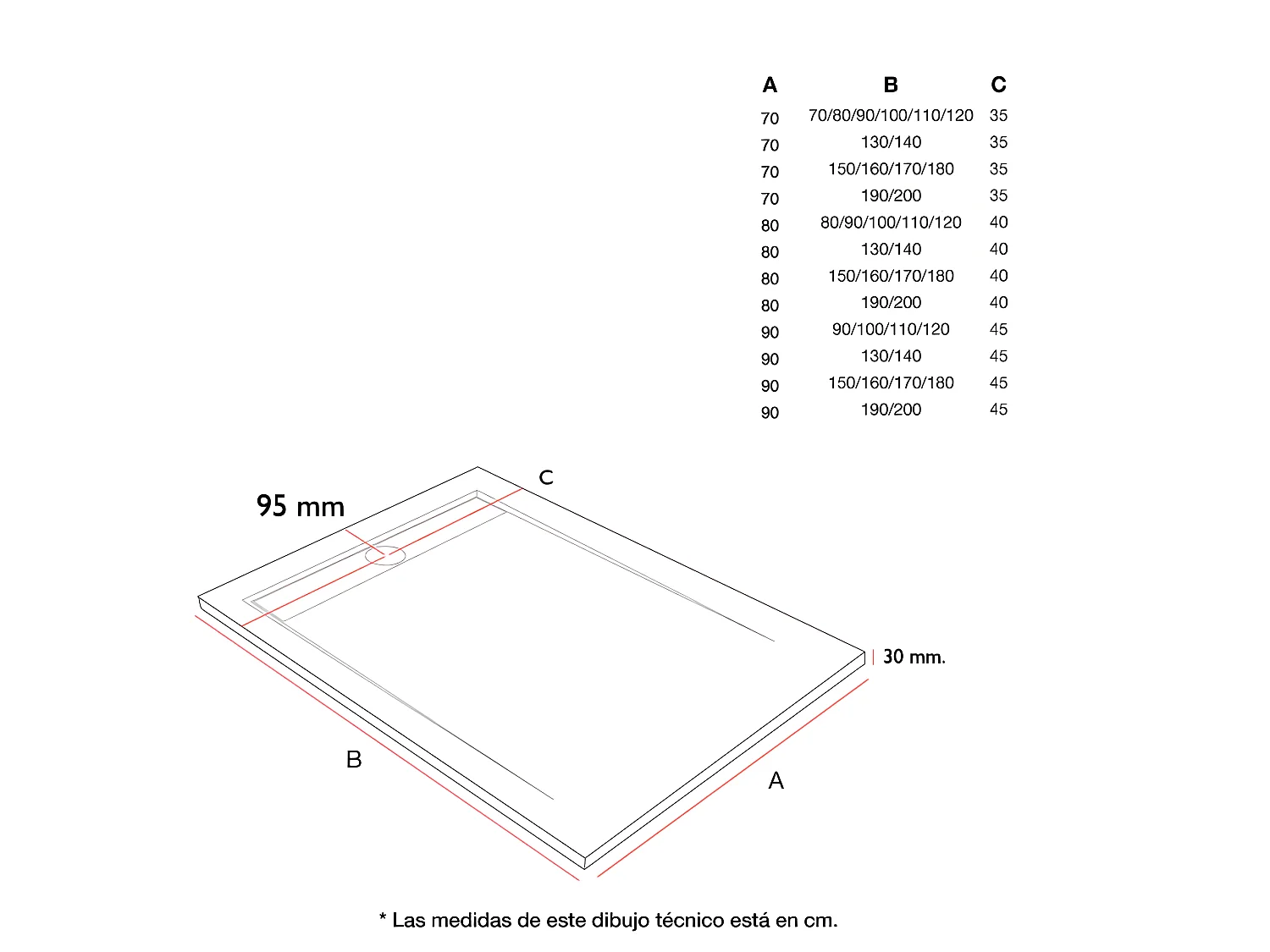 Mineralguss-Duschwanne extra flach CLEVER Schieferoptik WEIß 90x210 cm