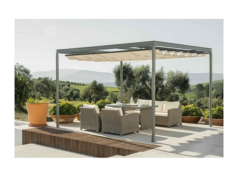 Set da Pranzo da Giardino New York 5 Posti Marrone Naturale Kiefergarden