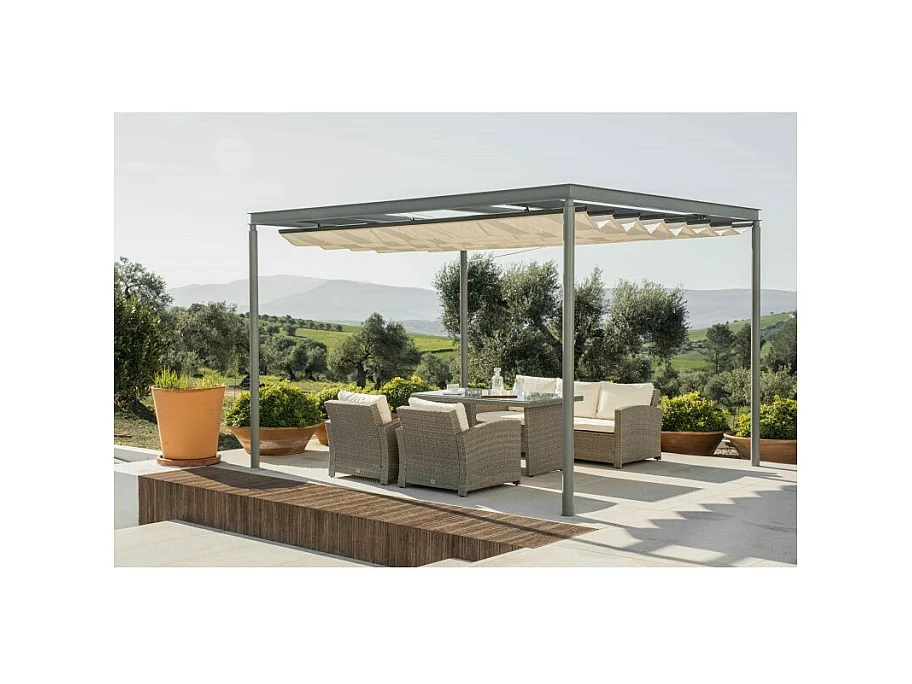 Set da Pranzo da Giardino New York 5 Posti Marrone Naturale Kiefergarden
