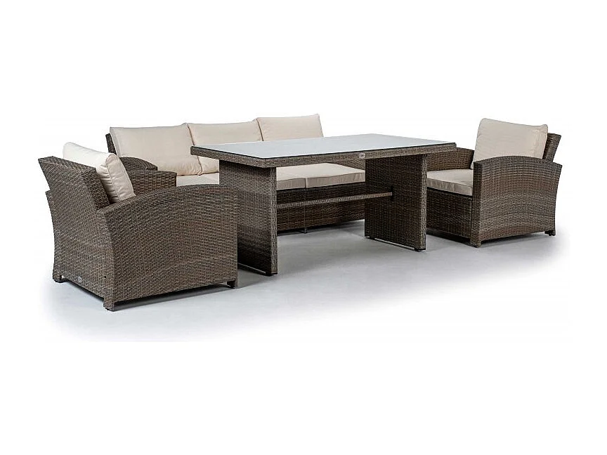 Set da Pranzo da Giardino New York 5 Posti Marrone Naturale Kiefergarden