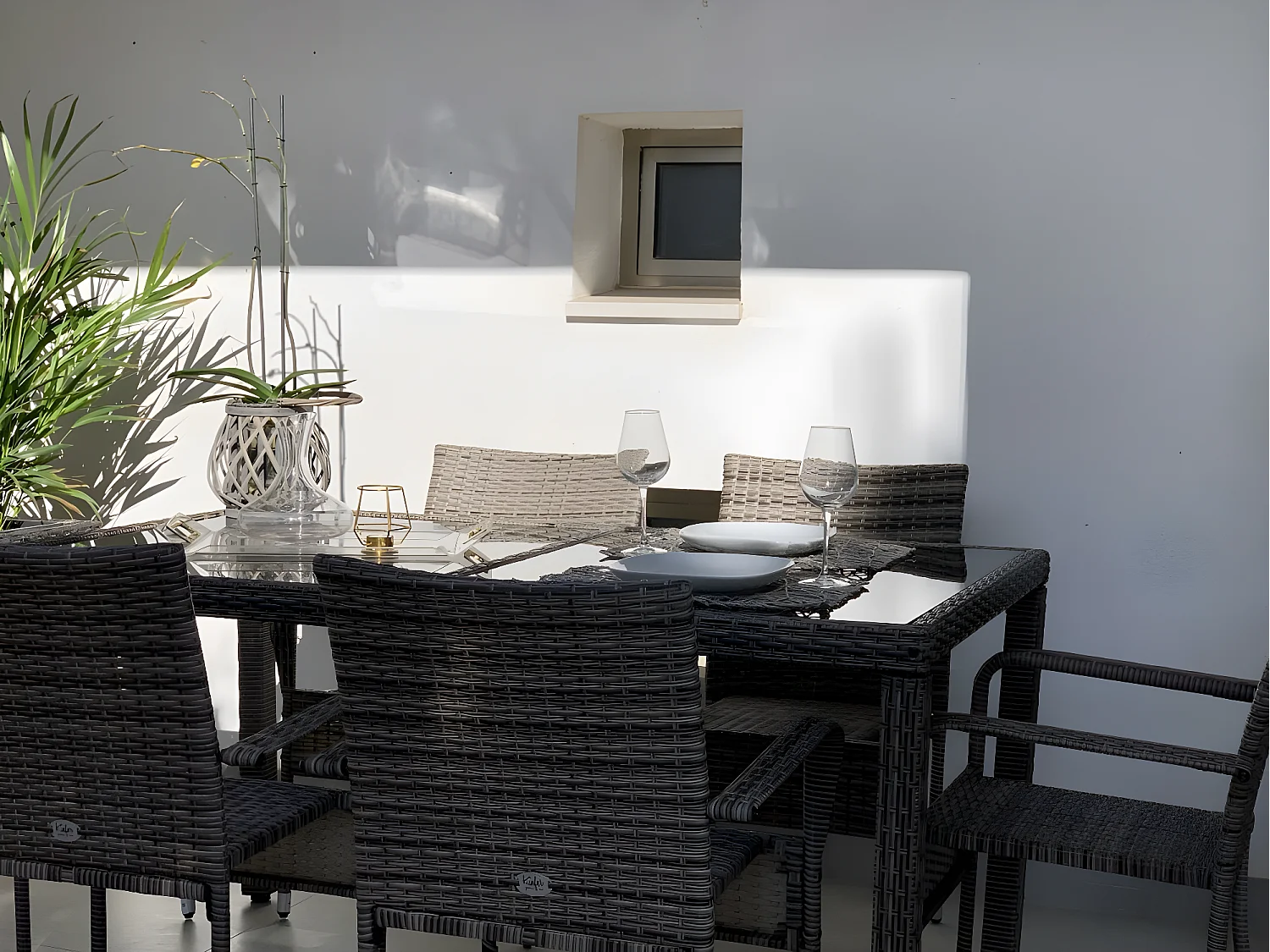 Salon de jardin Formentera 6 Places Taupe Rotin Synethétique Kiefergarden