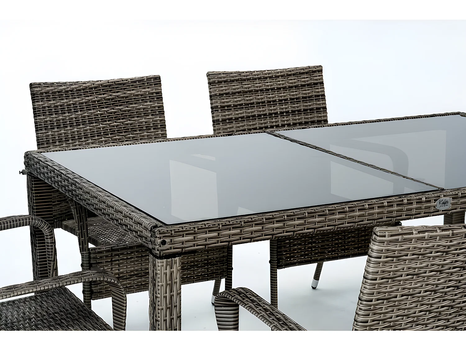 Salon de jardin Formentera 6 Places Taupe Rotin Synethétique Kiefergarden