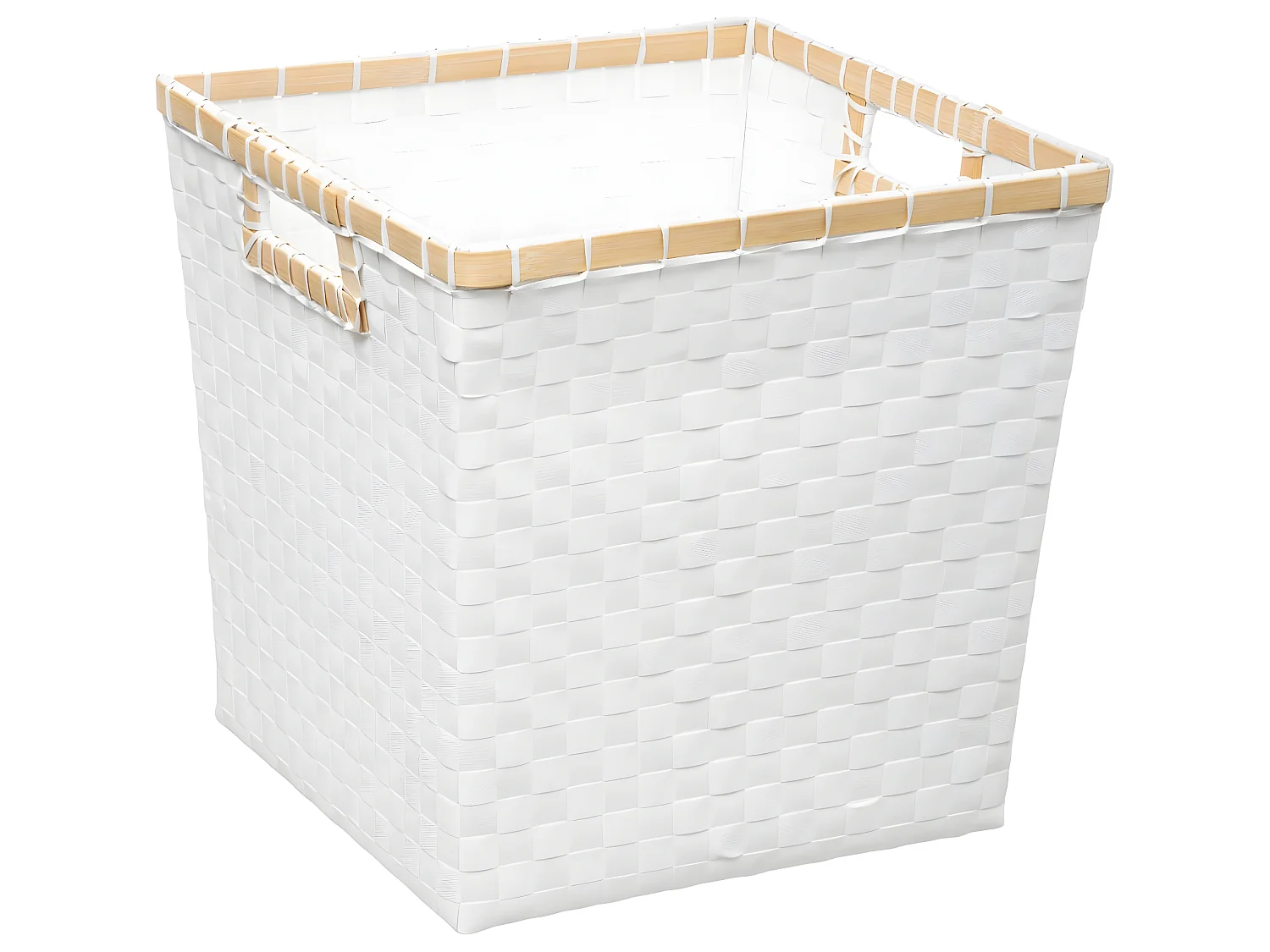Boîte de Rangement tressée Blanc 31 x 31 cm