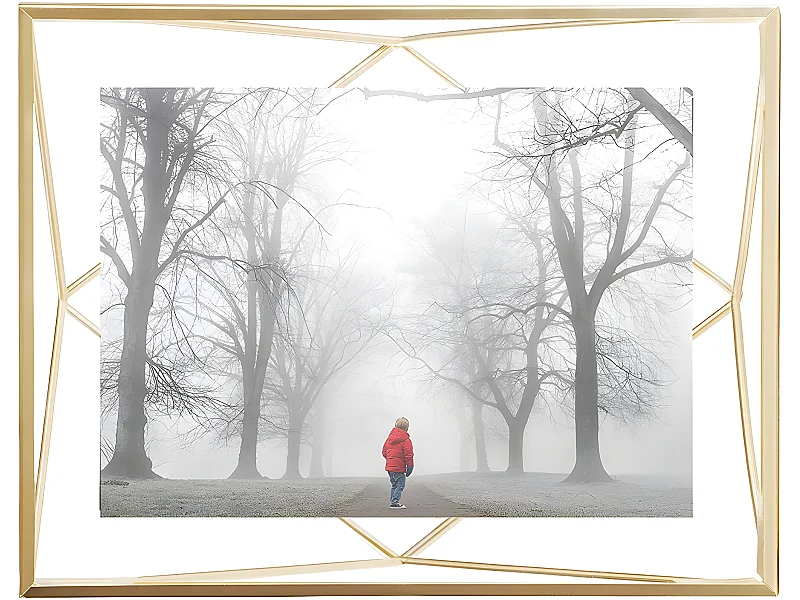 Cadre photo filaire en métal Prisma 13x18cm doré