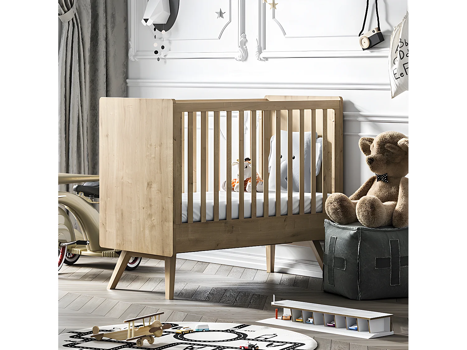 Lit bébé Vintage Bois