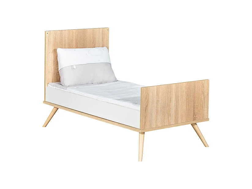 Lit bébé évolutif Seventies Bois et blanc