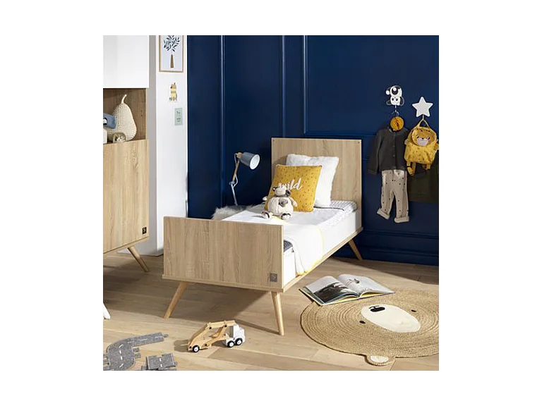 Lit bébé évolutif Seventies Bois et blanc