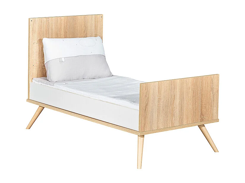 Lit bébé évolutif Seventies Bois et blanc