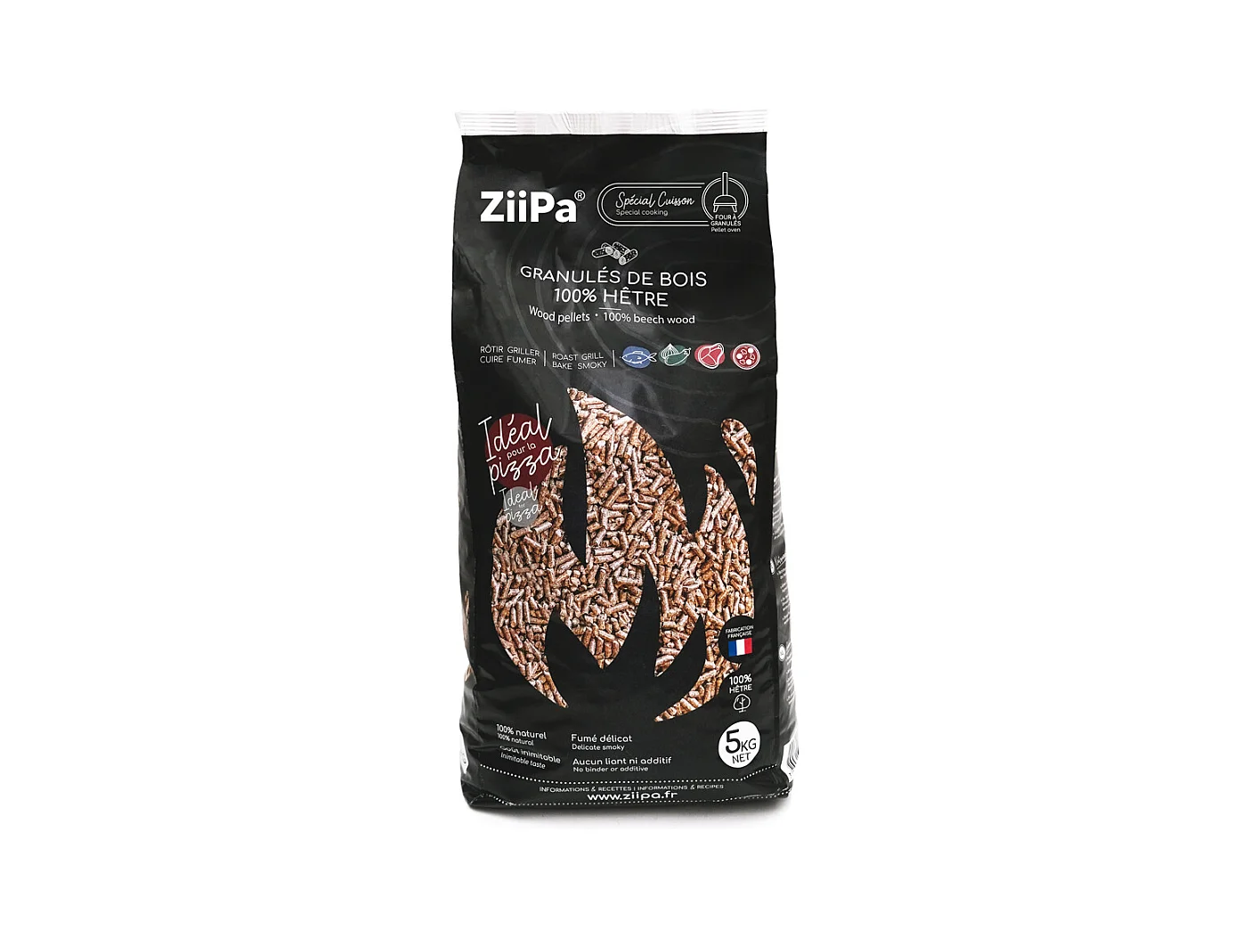 Sac de 5 kg de pellets 100% hêtre pour four à pizza