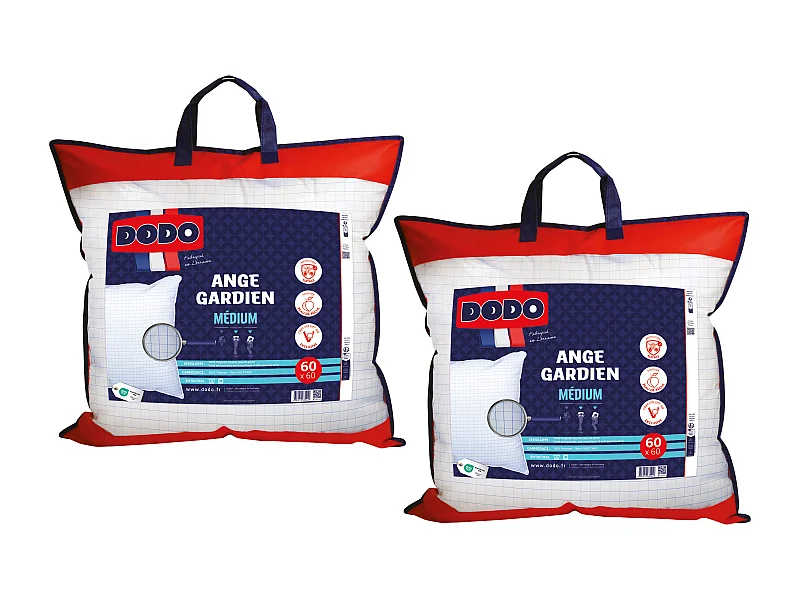 Guanciale protezione totale contro gli acari 60 x 60 cm - Lotto di 2 - ANGE GARDIEN DODO