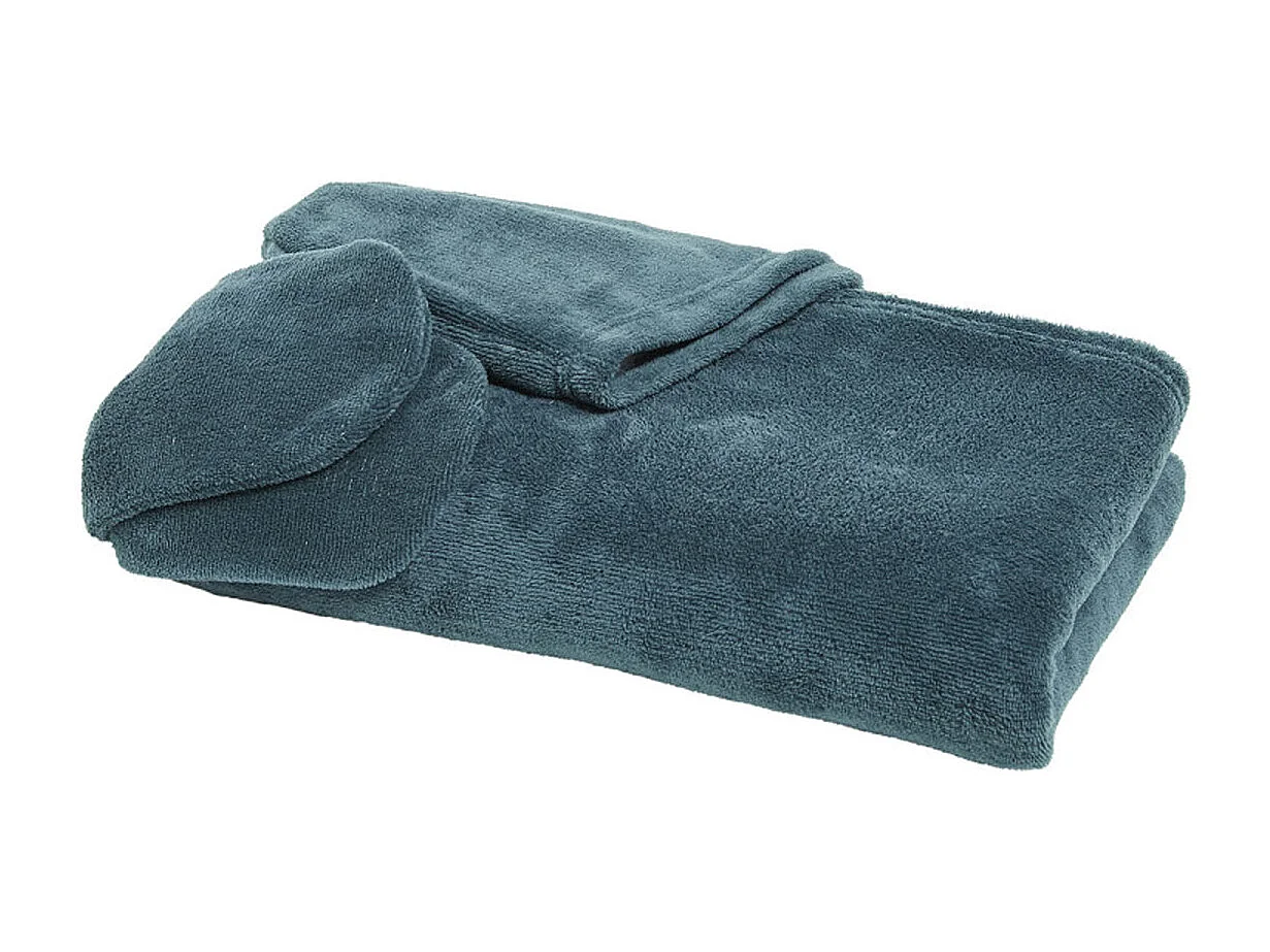 Seta a quadri con cappuccio e muffole