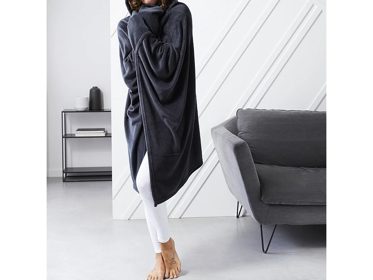 Plaid à capuche tout doux 115 x 165 cm